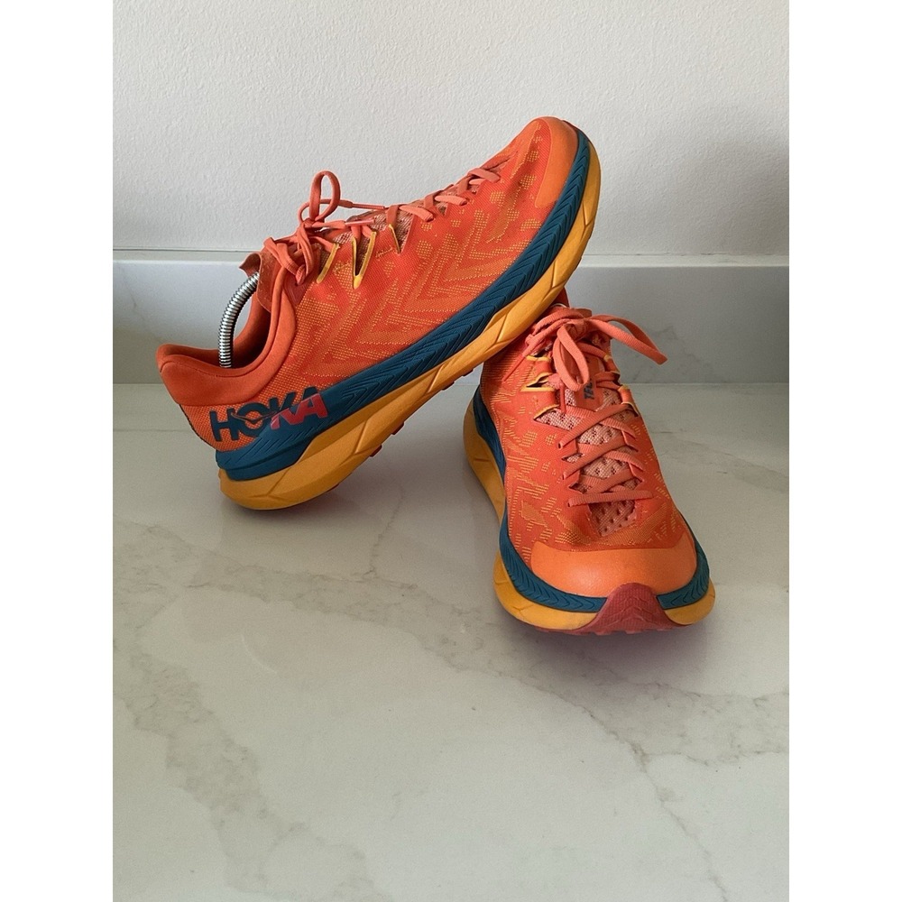 Hoka One Tecton X Trail Running Shoes - Men's Size 12D Orange Gym Sneakers